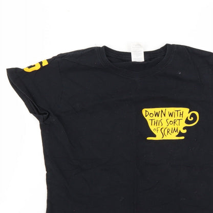 Womens UK Size S Gildan Black Basic T-Shirt