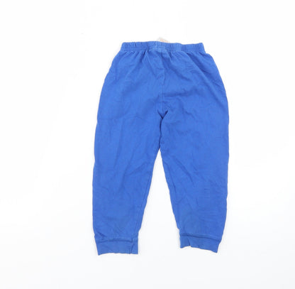 Back view of hey duggie boys’ blue solid pyjama pants, size 2-3, years