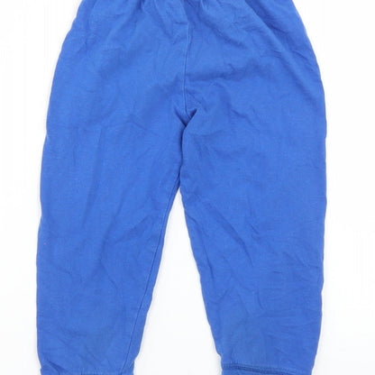 Brand and care label for hey duggie boys’ blue solid pyjama pants, size 2-3, years