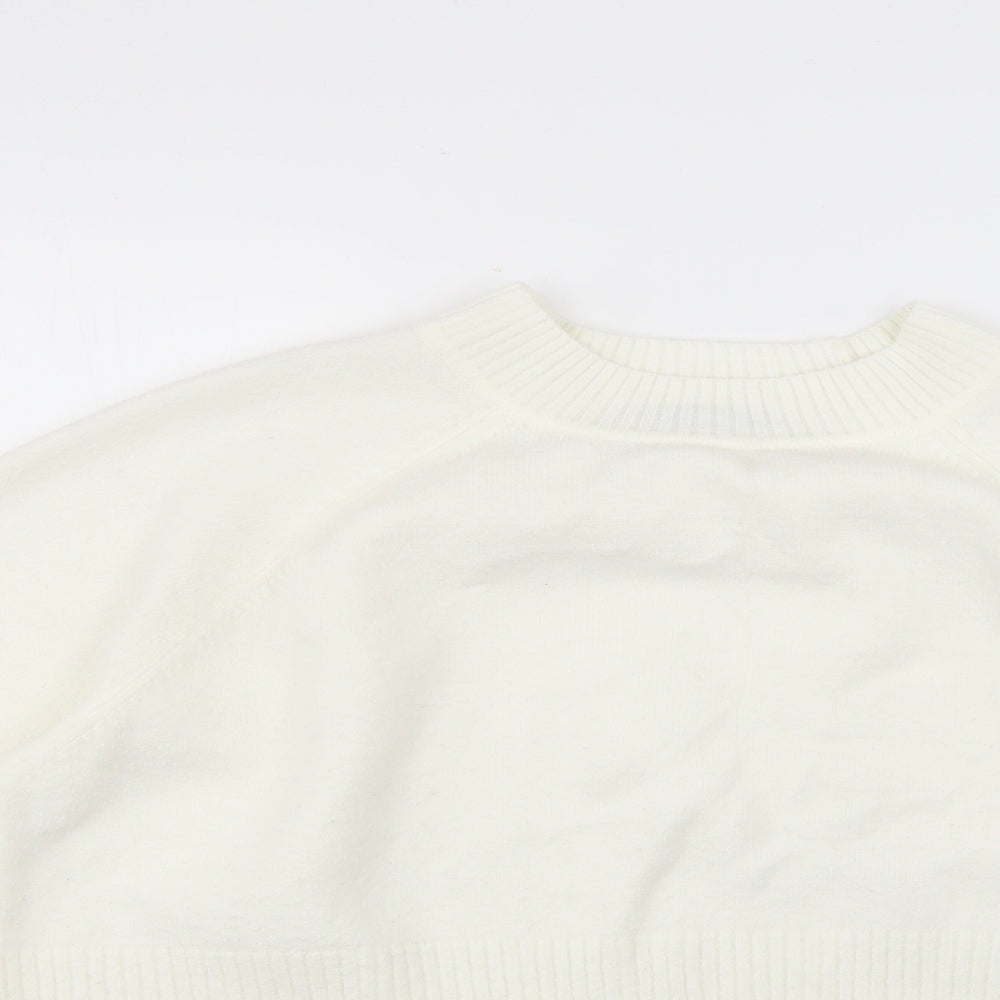 Nutmeg Womens White   Pullover Jumper Size 18