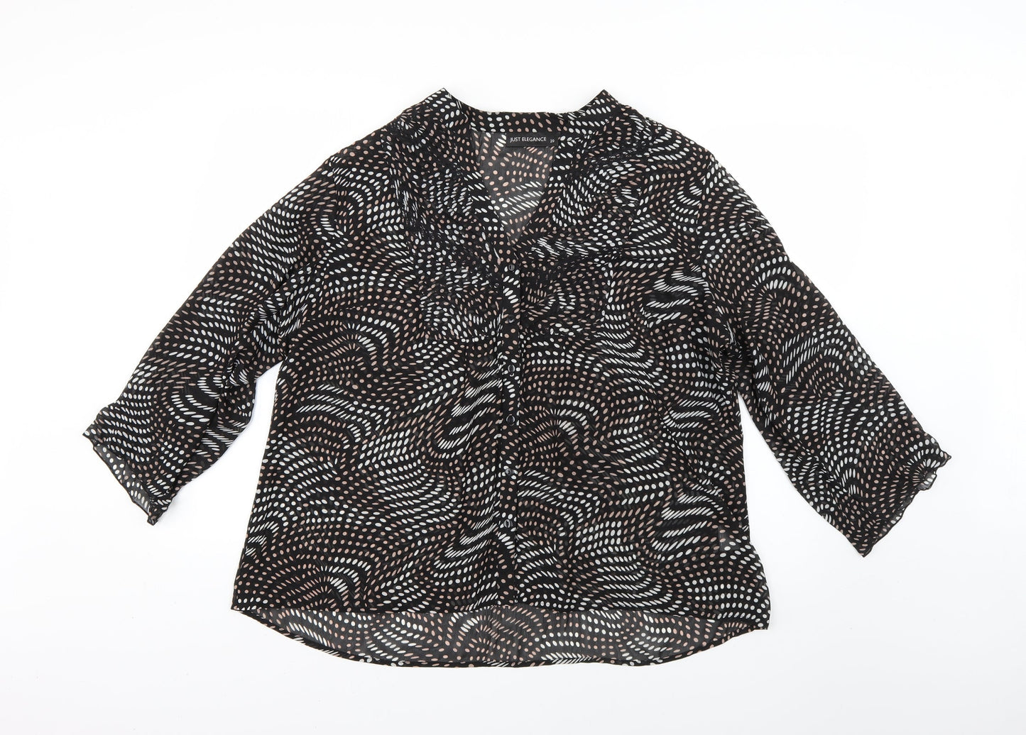 Womens UK Size 2 just elegance Black Basic Blouse