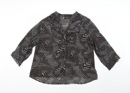 Womens UK Size 2 just elegance Black Basic Blouse