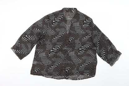 Womens UK Size 2 just elegance Black Basic Blouse