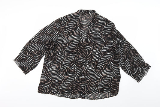 Womens UK Size 2 just elegance Black Basic Blouse