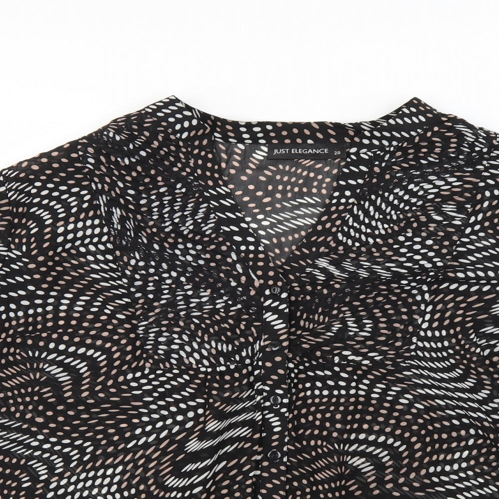 Womens UK Size 2 just elegance Black Basic Blouse