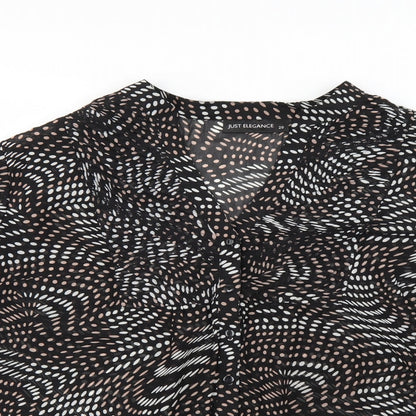 Womens UK Size 2 just elegance Black Basic Blouse