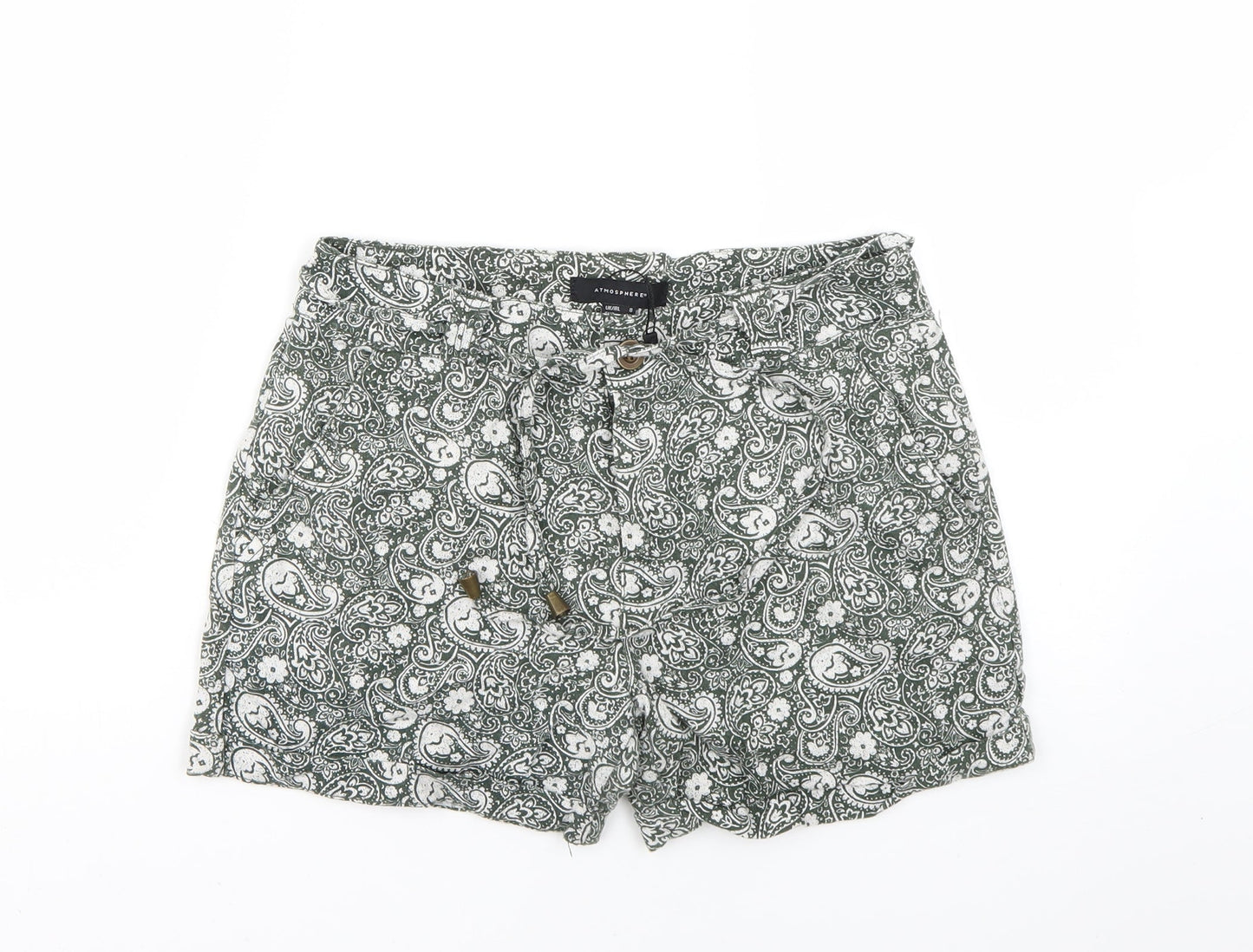 Atmosphere Womens Green Floral  Chino Shorts Size 8