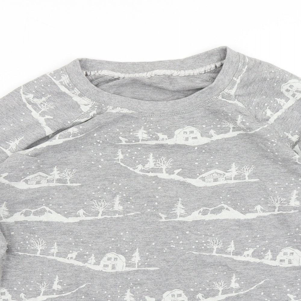 Close-up detail of George women’s grey pullover sweatshirt, size UK 8
