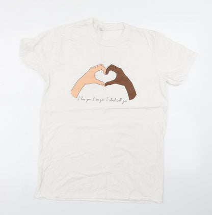Womens UK Size M Gildan White Basic T-Shirt