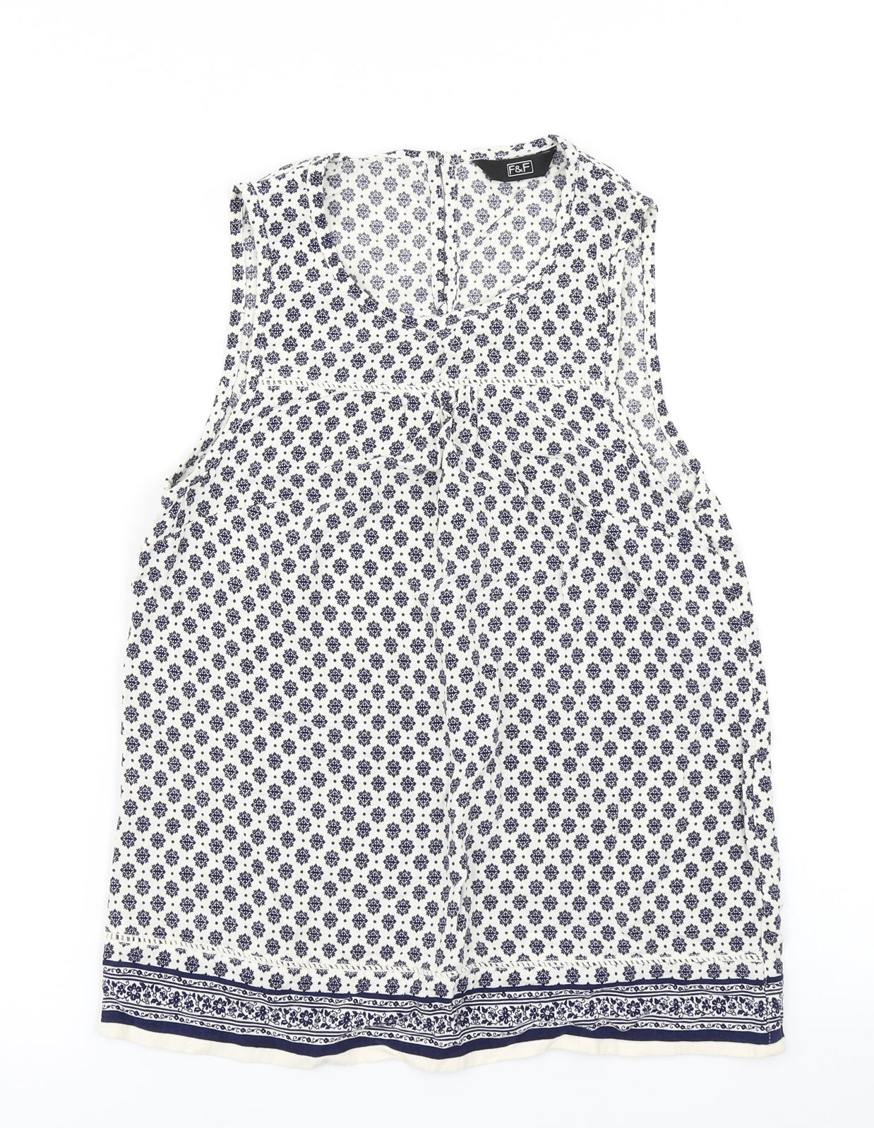 F&F Womens Blue Floral  Basic Tank Size 6