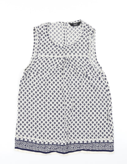 F&F Womens Blue Floral  Basic Tank Size 6