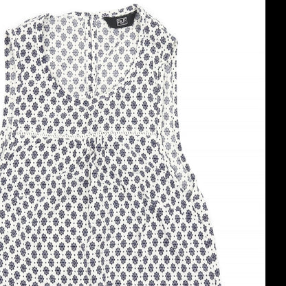 F&F Womens Blue Floral  Basic Tank Size 6
