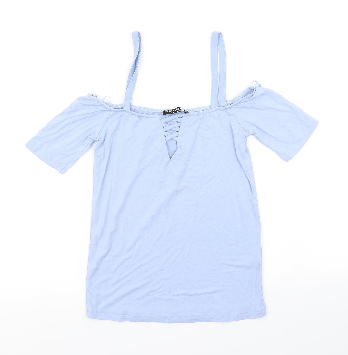 Womens UK Size 8 Select Blue Basic T-Shirt