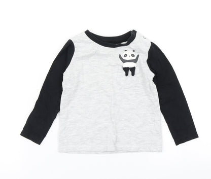 Additional front view of F&F boys’ grey basic t-shirt, size 12-18, months