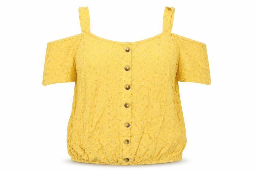 Womens UK Size 8 M&Co Yellow Basic Blouse