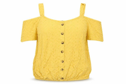 Womens UK Size 8 M&Co Yellow Basic Blouse