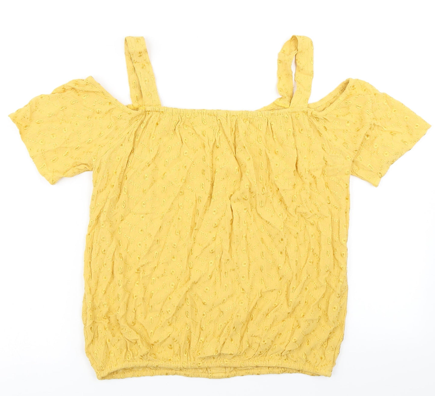 Womens UK Size 8 M&Co Yellow Basic Blouse