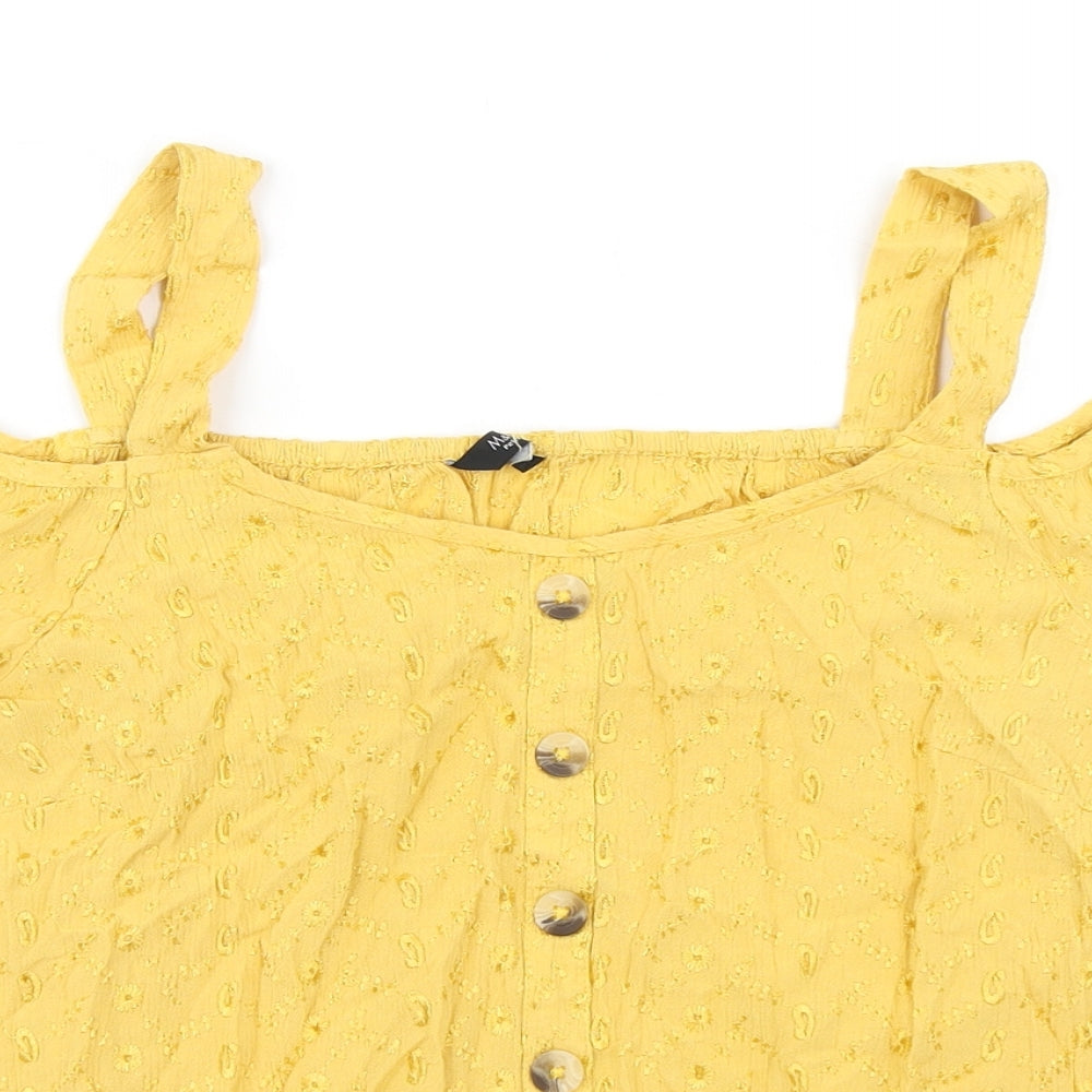 Womens UK Size 8 M&Co Yellow Basic Blouse