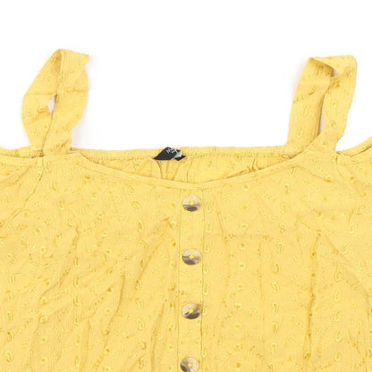 Womens UK Size 8 M&Co Yellow Basic Blouse