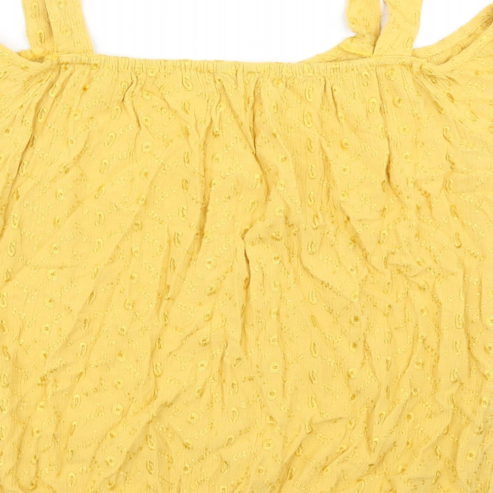 Womens UK Size 8 M&Co Yellow Basic Blouse