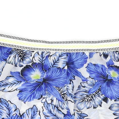 New Look Womens Blue Floral  Hot Pants Shorts Size 8