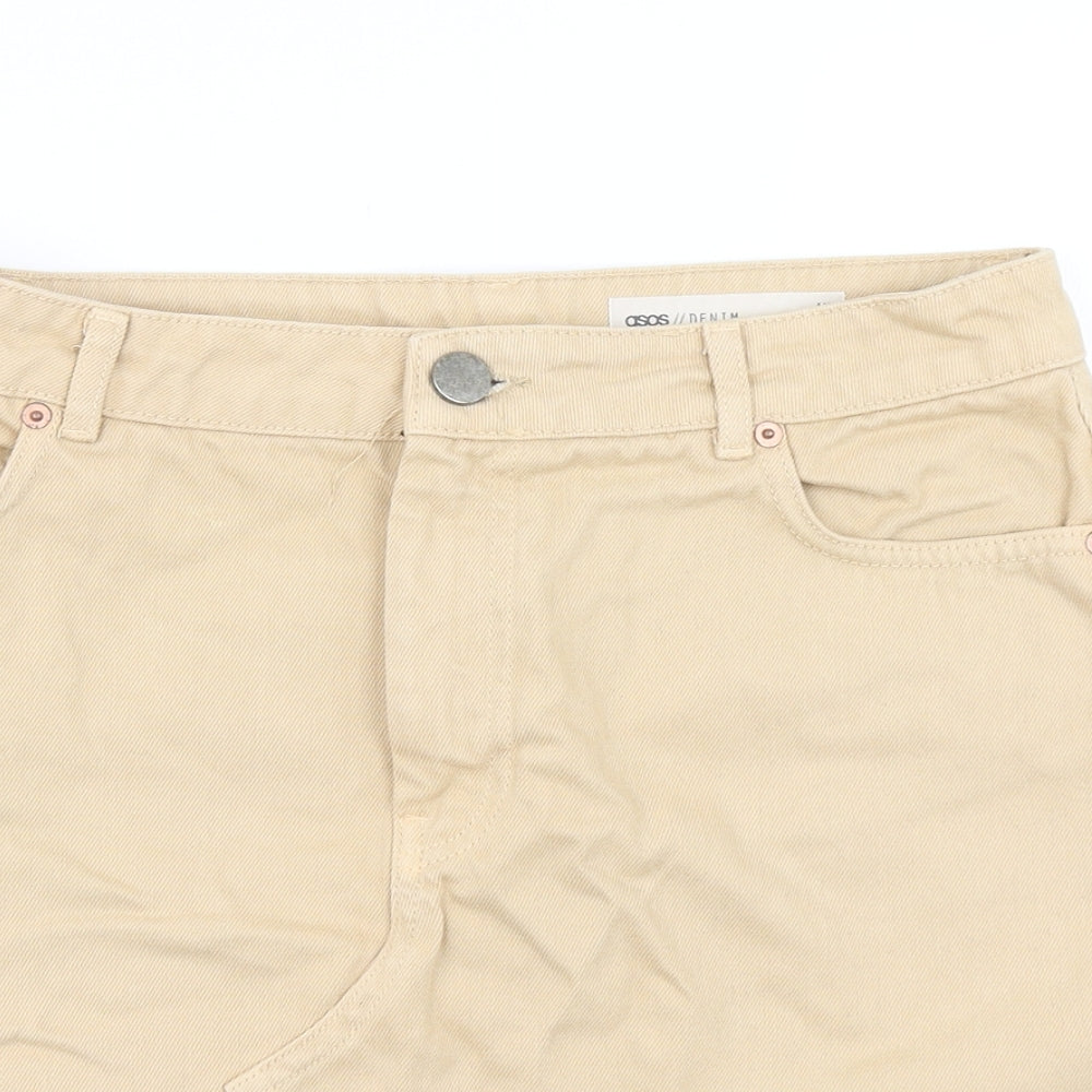 ASOS Womens Brown  Denim A-Line Skirt Size 12