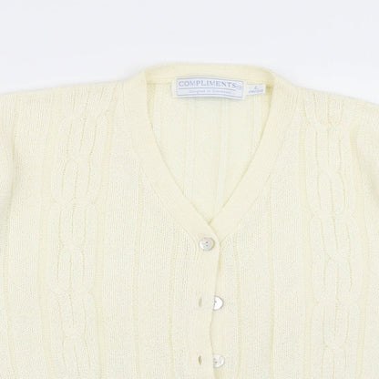 Womens UK Size L Compliments Yellow Cardigan Jumper