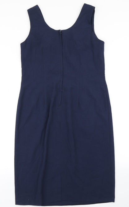 Back view of CJ women’s blue a-line, size UK 14