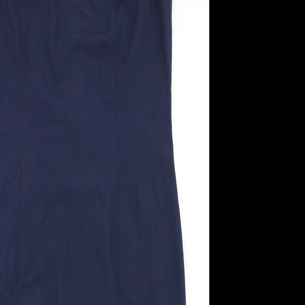 Close-up detail of CJ women’s blue a-line, size UK 14