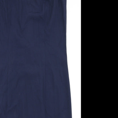 Close-up detail of CJ women’s blue a-line, size UK 14