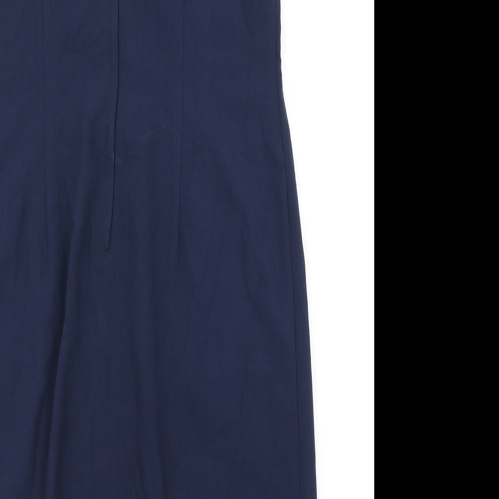 Brand and care label for CJ women’s blue a-line, size UK 14