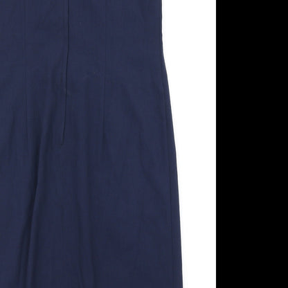 Brand and care label for CJ women’s blue a-line, size UK 14