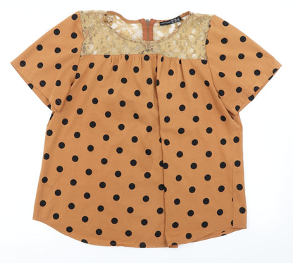 Womens UK Size 14 Atmosphere Brown Basic Blouse