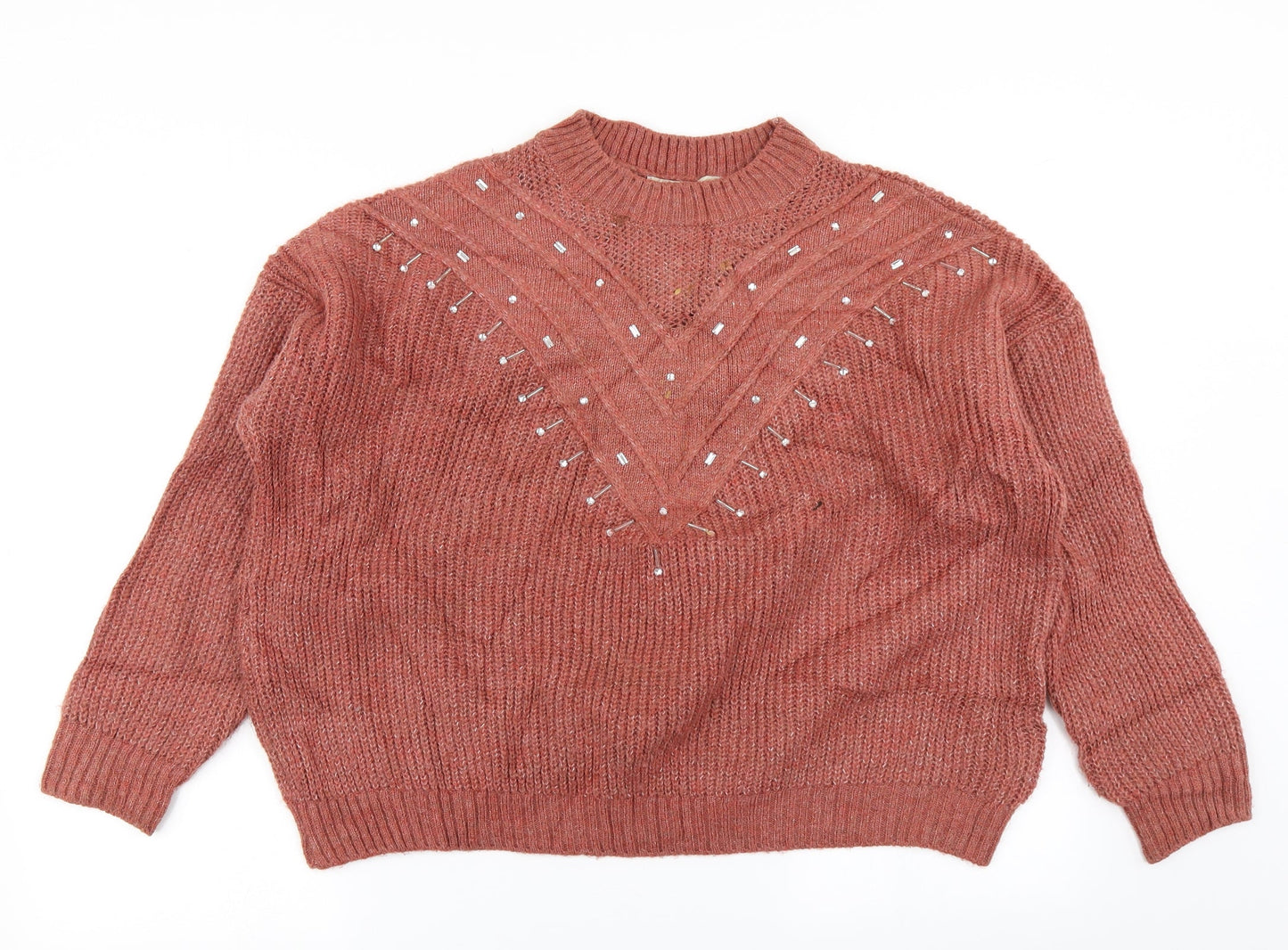 Womens UK Size L NEXT Brown Pullover Jumper