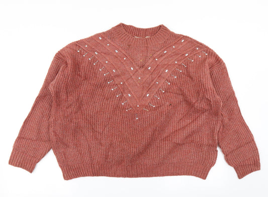 Womens UK Size L NEXT Brown Pullover Jumper