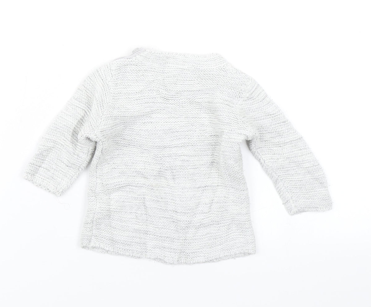 Back view of George girls’ grey knit jumper, size 0-3, months