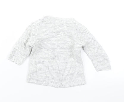 Back view of George girls’ grey knit jumper, size 0-3, months
