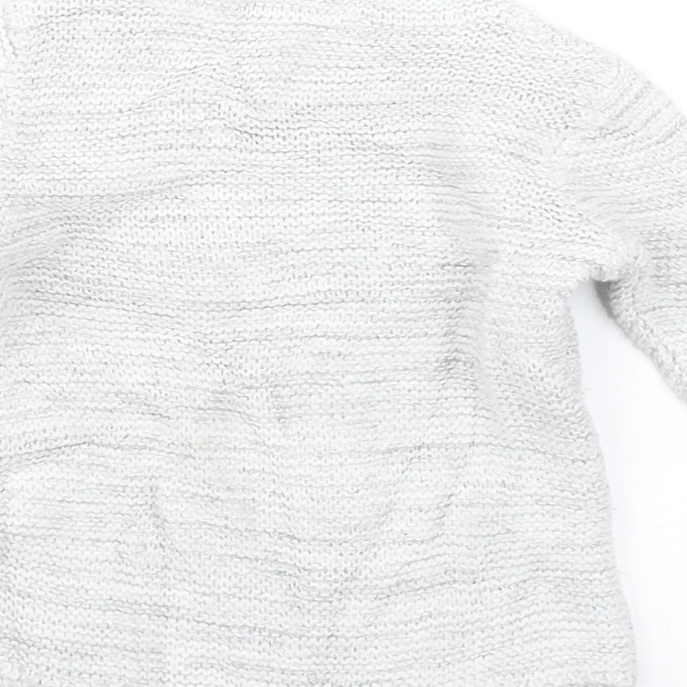 Brand and care label for George girls’ grey knit jumper, size 0-3, months