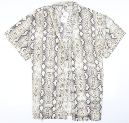 Body Womens Beige Animal Print  Top Robe Size M