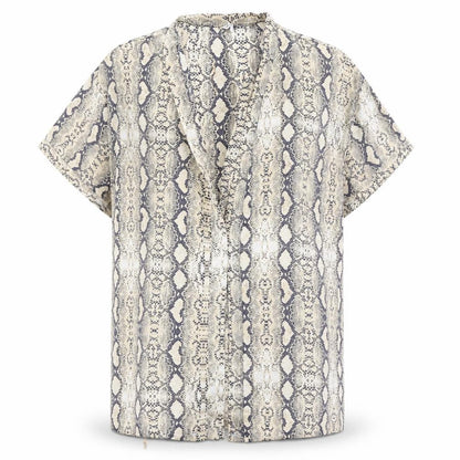 Front view of Body women’s beige animal print top robe, size M