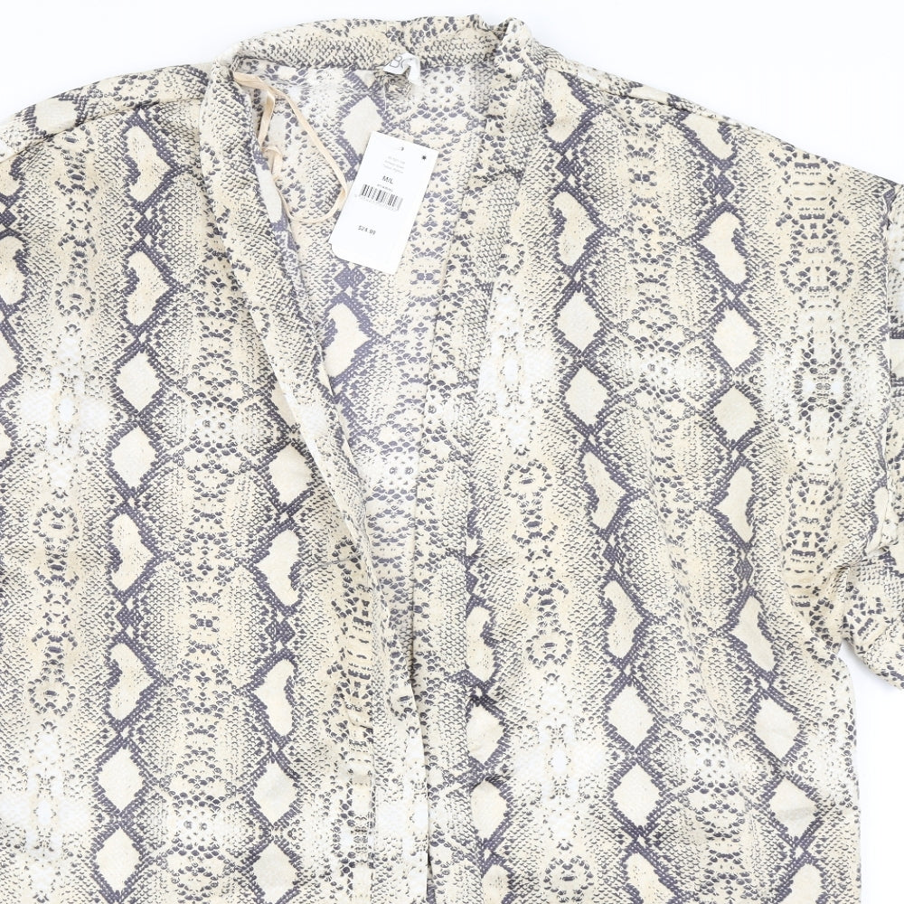 Body Womens Beige Animal Print  Top Robe Size M