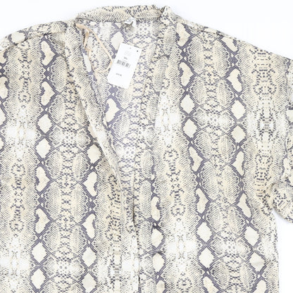 Body Womens Beige Animal Print  Top Robe Size M