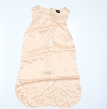 Womens UK Size 10 Topshop Gold Basic Tank