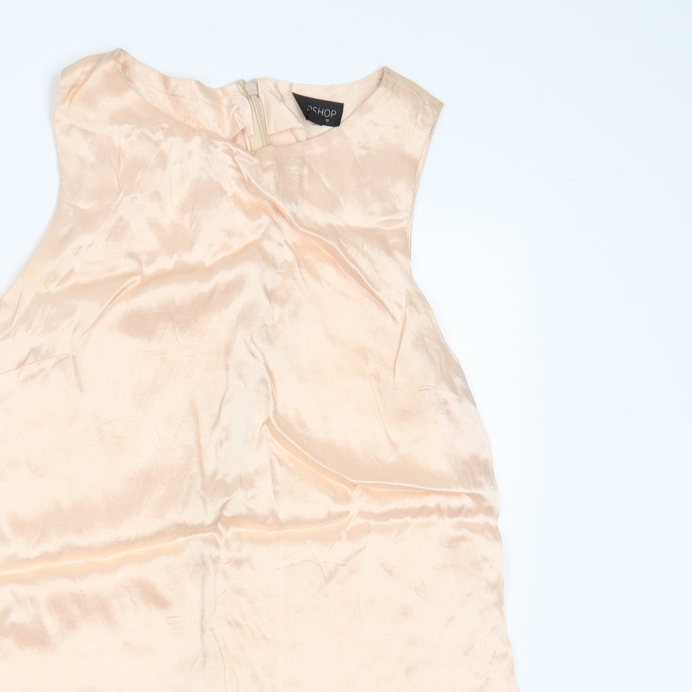 Womens UK Size 10 Topshop Gold Basic Tank