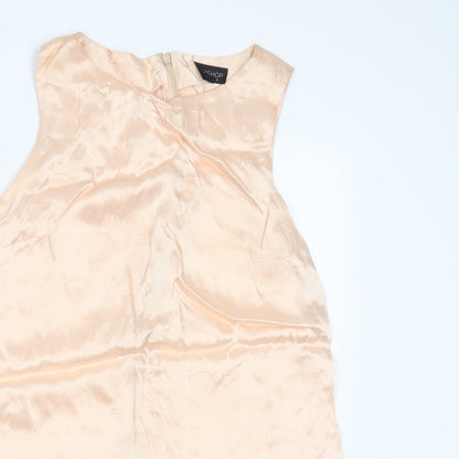 Womens UK Size 10 Topshop Gold Basic Tank