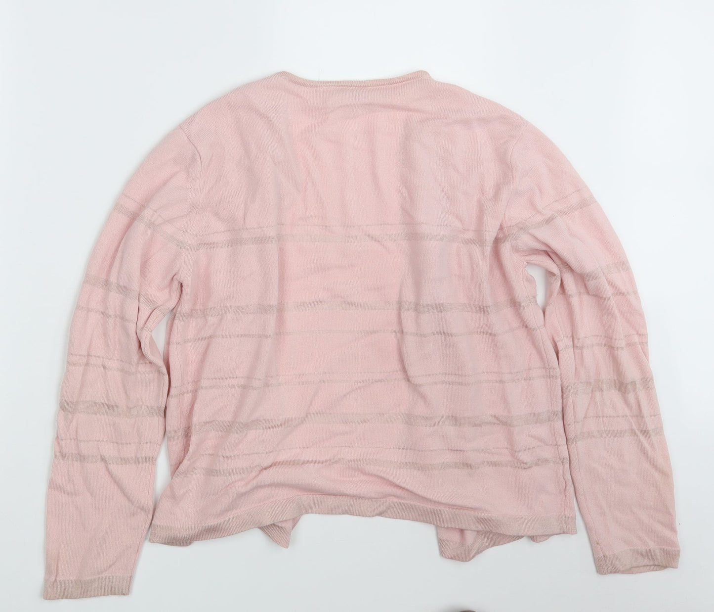 Modern Classics Womens Pink Striped Knit Cardigan Jumper Size 16