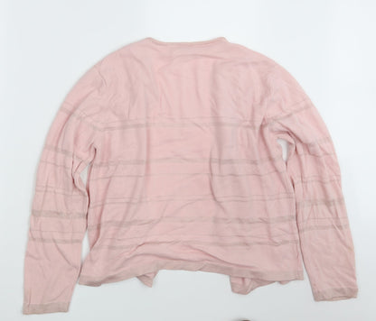 Modern Classics Womens Pink Striped Knit Cardigan Jumper Size 16