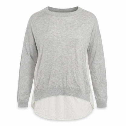 Front view of ASOS women’s grey pullover sweatshirt, size UK 12