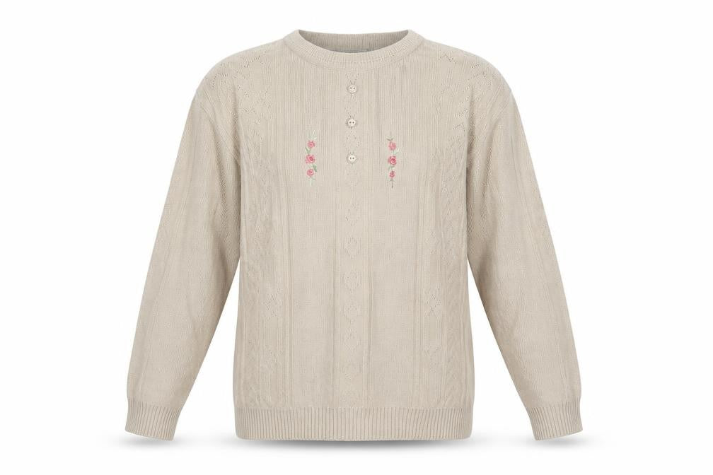 Womens UK Size L Merry Gold Beige Pullover Jumper