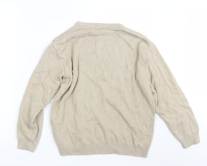 Womens UK Size L Merry Gold Beige Pullover Jumper